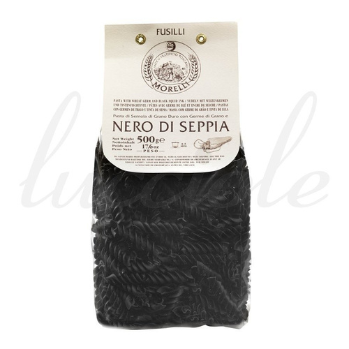 Makaron Morelli `Fusilli al Nero di Seppia` Świderki z Atramentem Mątwy 500g